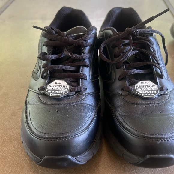 Skechers Black Sneakers with Slip-Resistant Soles Wide Width - Picture 5 of 7